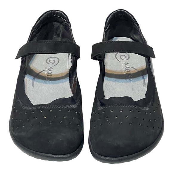 Naot Matua Sandal Glass Silver Studded Velvet Leather Maryjane Ballet Flats 6/37 - Picture 7 of 10